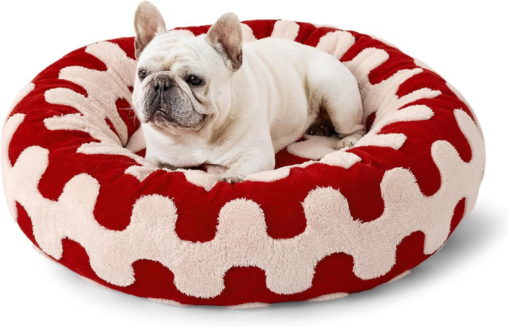 Cama para gatos y perros pequeños PETfecto Toast — cama semiabierta de lana de cordero, colección otoño-invierno