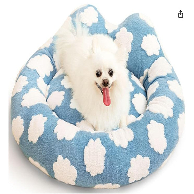 Cama para gatos y perros pequeños PETfecto Toast — cama semiabierta de lana de cordero, colección otoño-invierno
