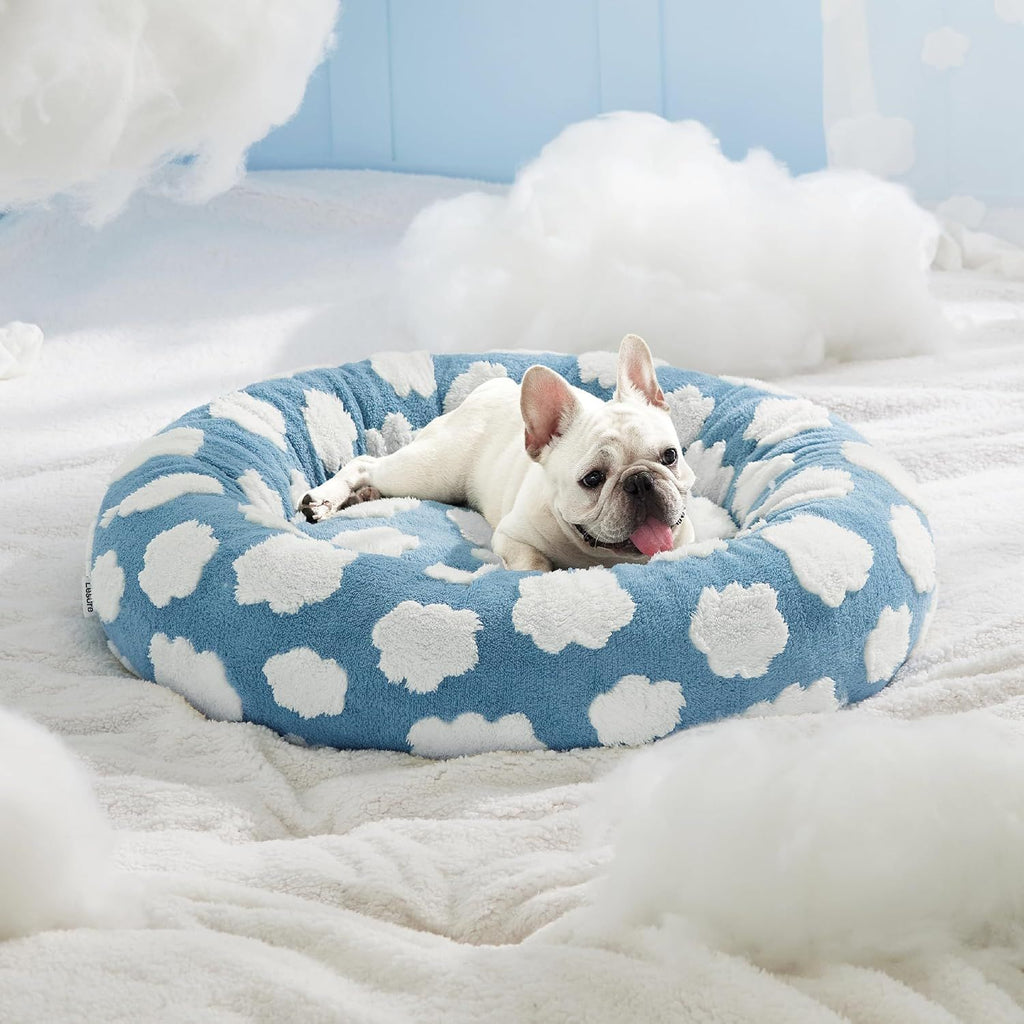 Cama para gatos y perros pequeños PETfecto Toast — cama semiabierta de lana de cordero, colección otoño-invierno