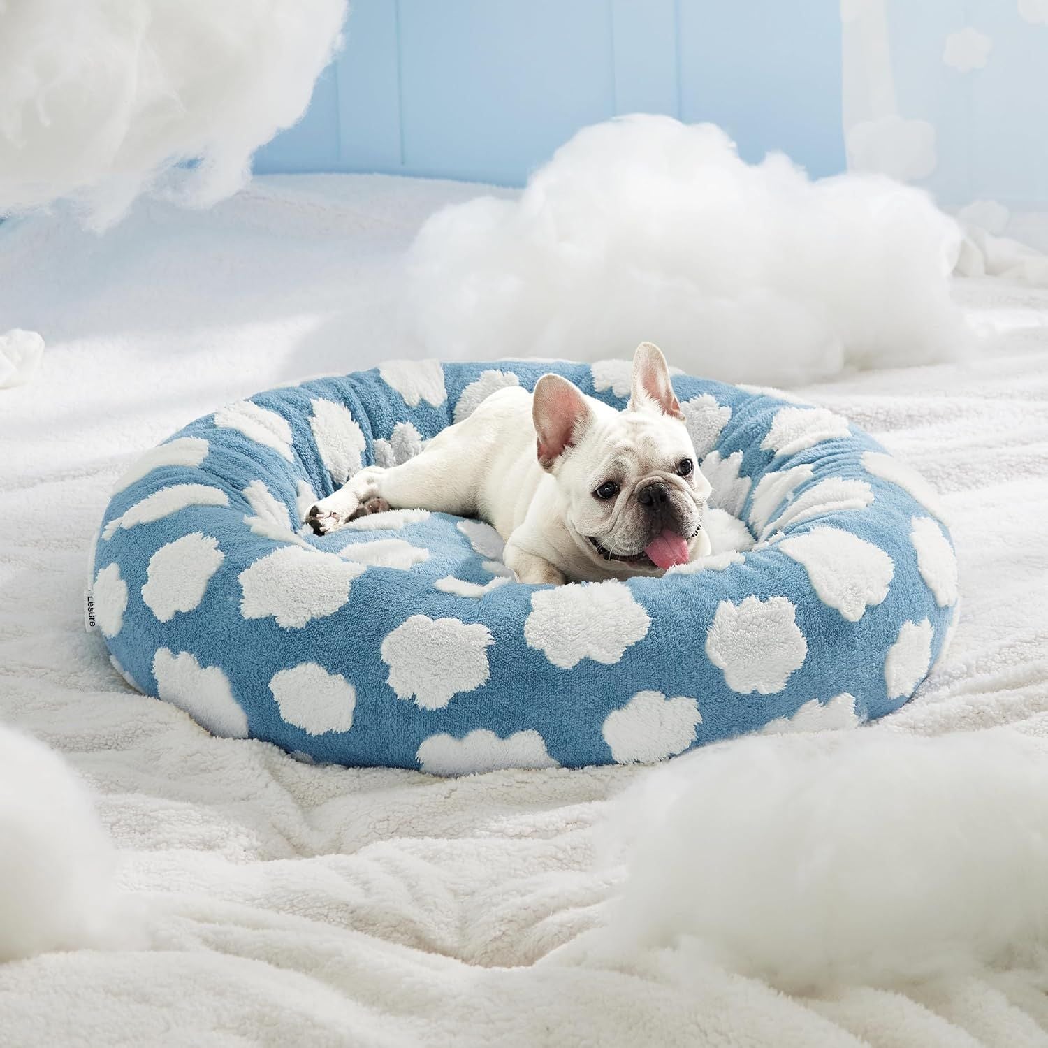 Cama para gatos y perros pequeños PETfecto Toast — cama semiabierta de lana de cordero, colección otoño-invierno