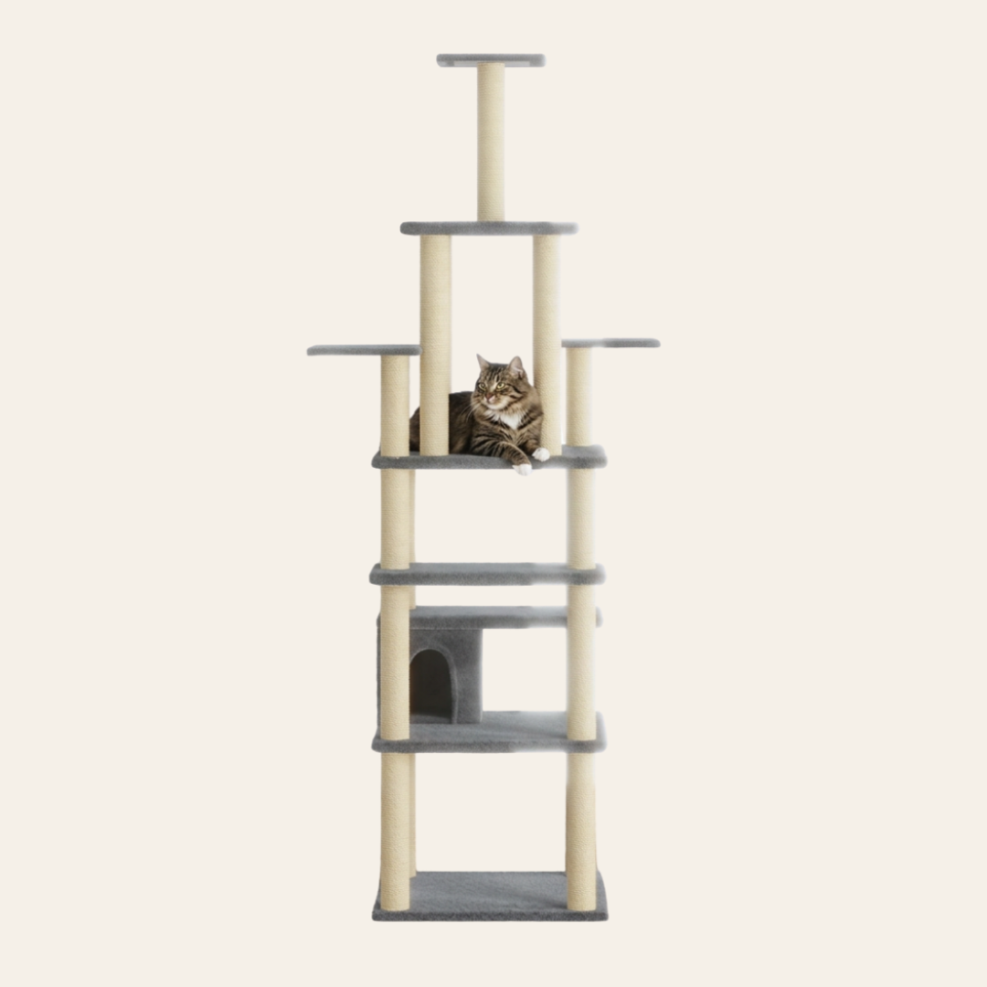 Vidaxl cat scratching post with sisal scratching posts 183 cm light gray