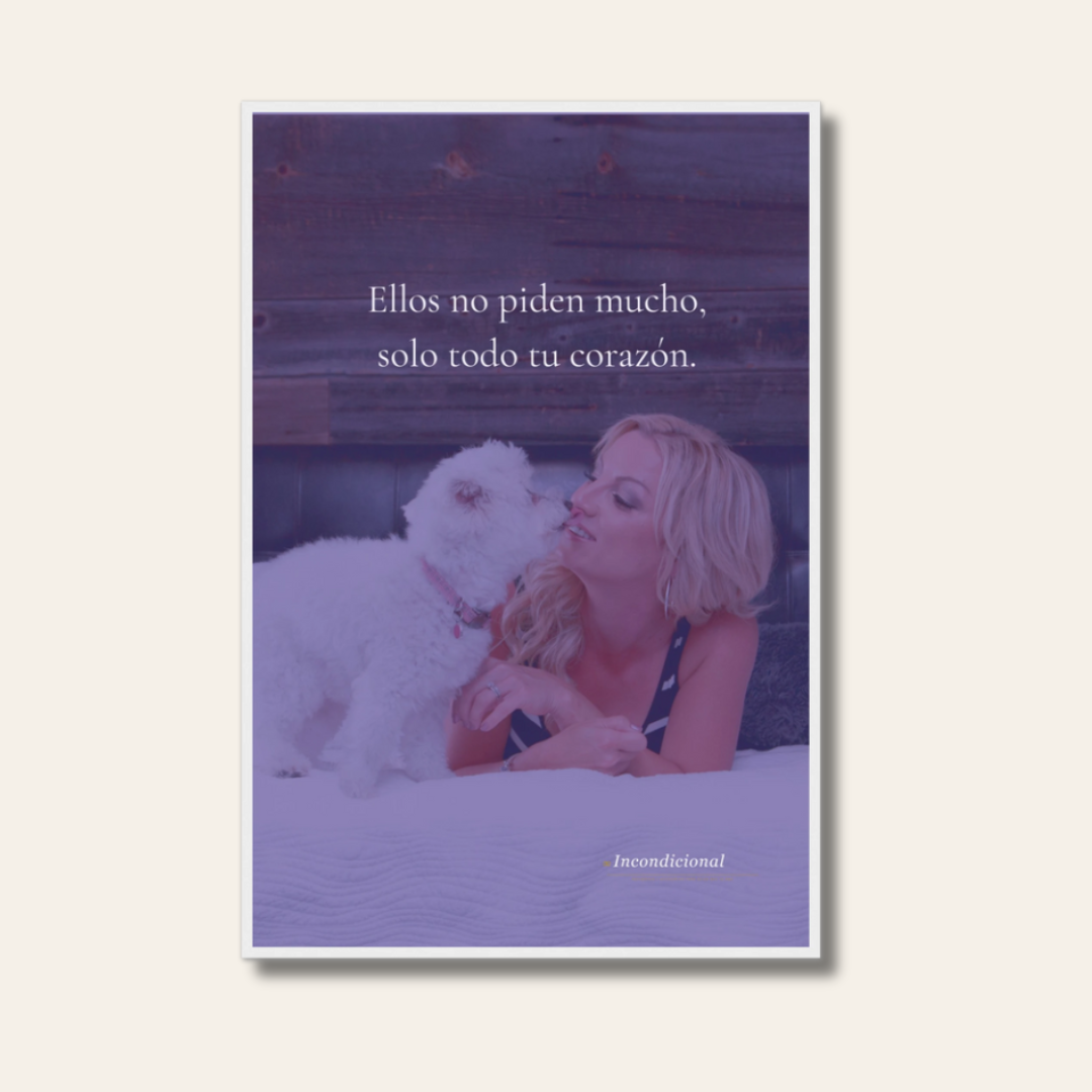 Póster Enmarcado en Madera para Mascotas | Incondicional