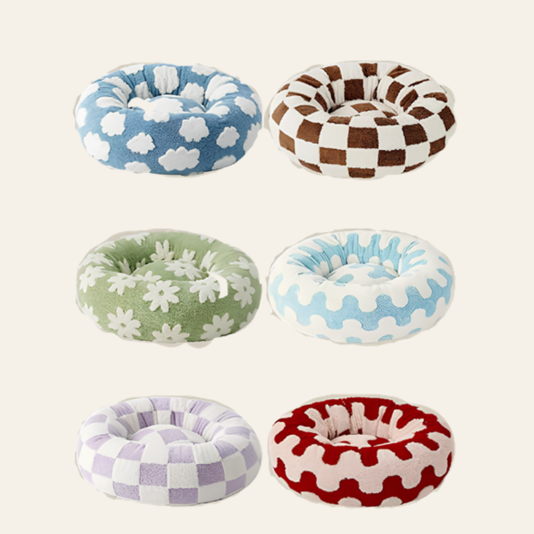 Cama para gatos y perros pequeños PETfecto Toast — cama semiabierta de lana de cordero, colección otoño-invierno