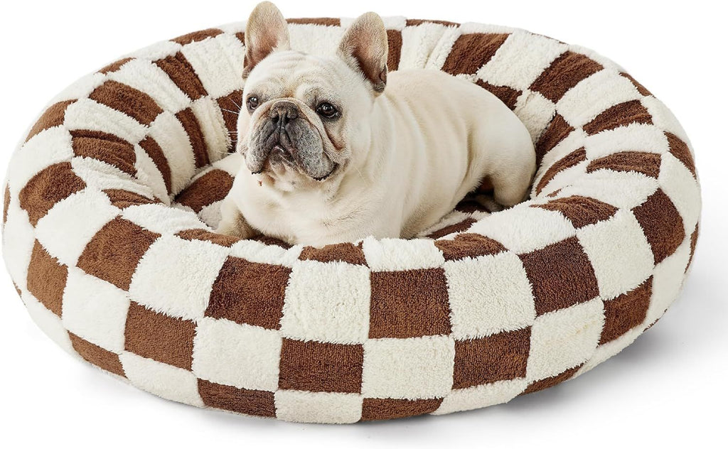 Cama para gatos y perros pequeños PETfecto Toast — cama semiabierta de lana de cordero, colección otoño-invierno