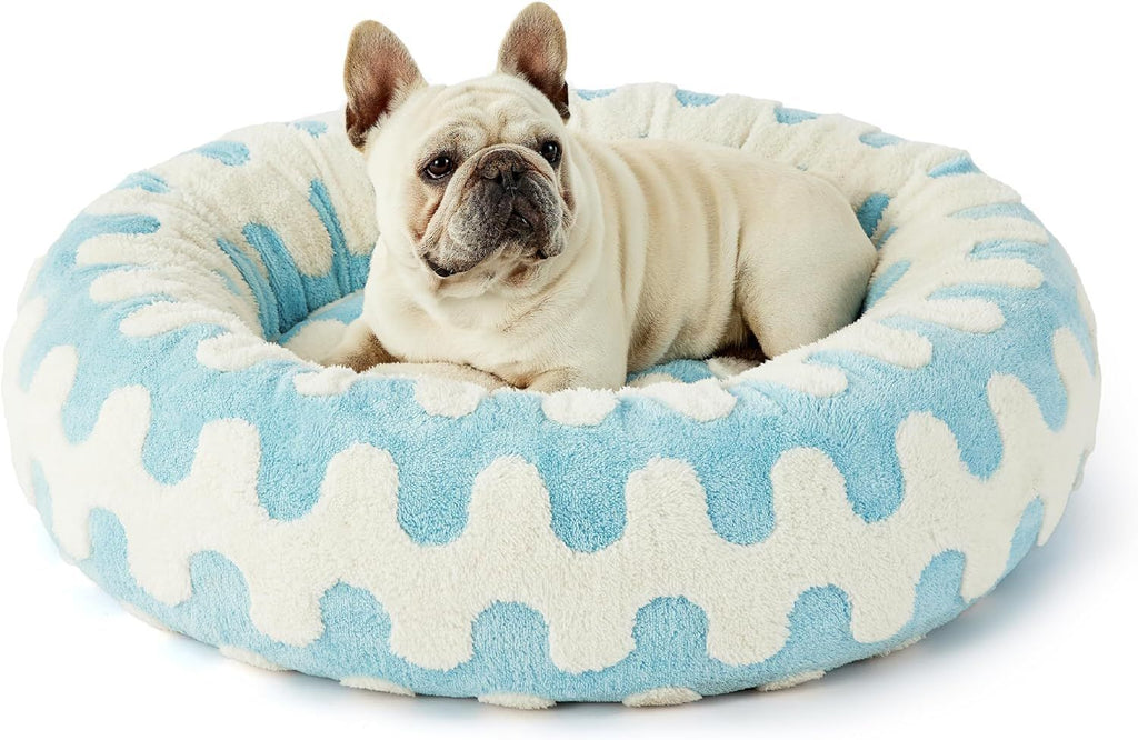 Cama para gatos y perros pequeños PETfecto Toast — cama semiabierta de lana de cordero, colección otoño-invierno