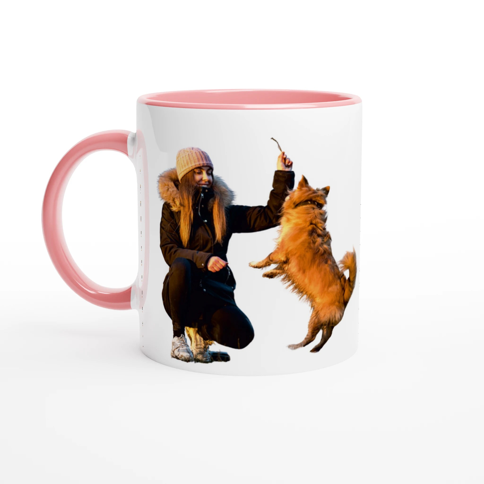 Taza rosa personalizada perro